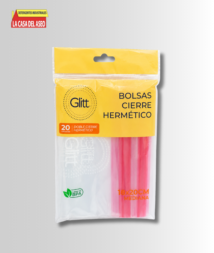 100 Bolsas Doypack 16X24X4 CM Transparente Cierre Hermético